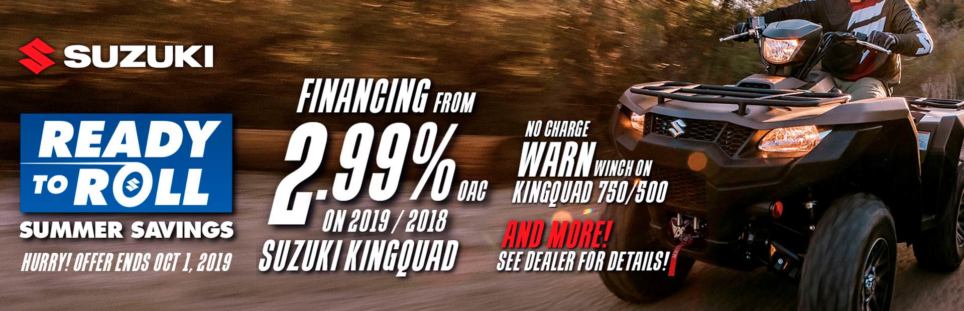 Suzuki: READY TO ROLL SUMMER SAVINGS